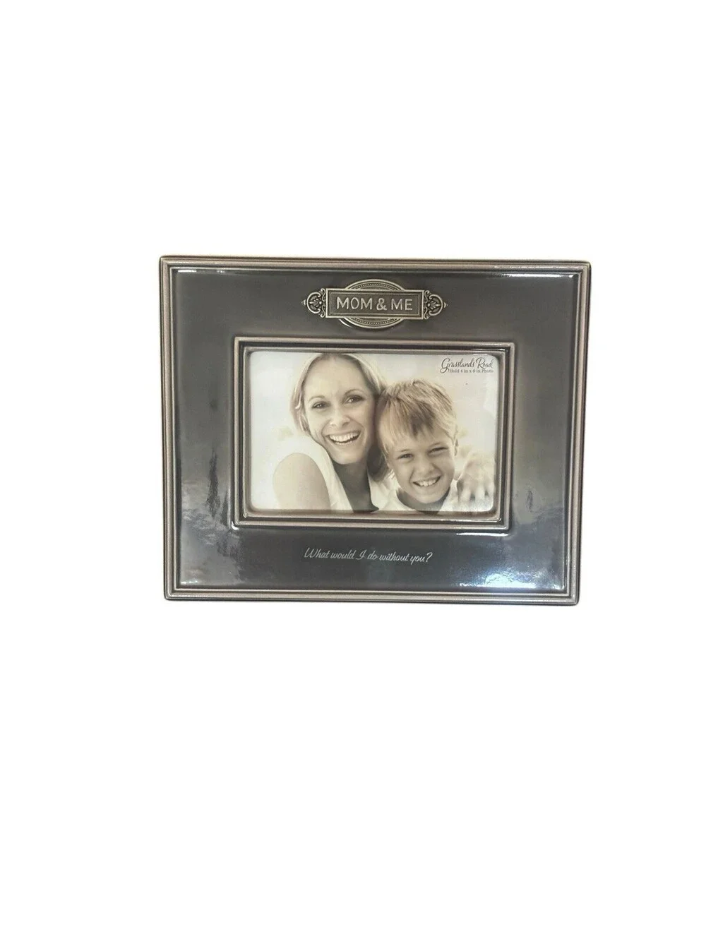 Mom & Me Photo Frame Grassland Road Ceramic Glazed For 4” X 6” Pic